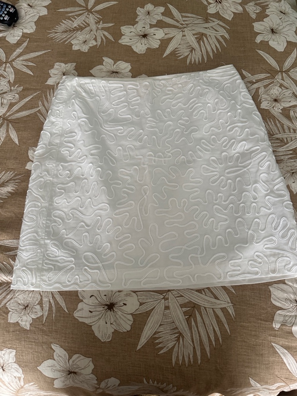 Michael Kors White Embroidered Mini Skirt